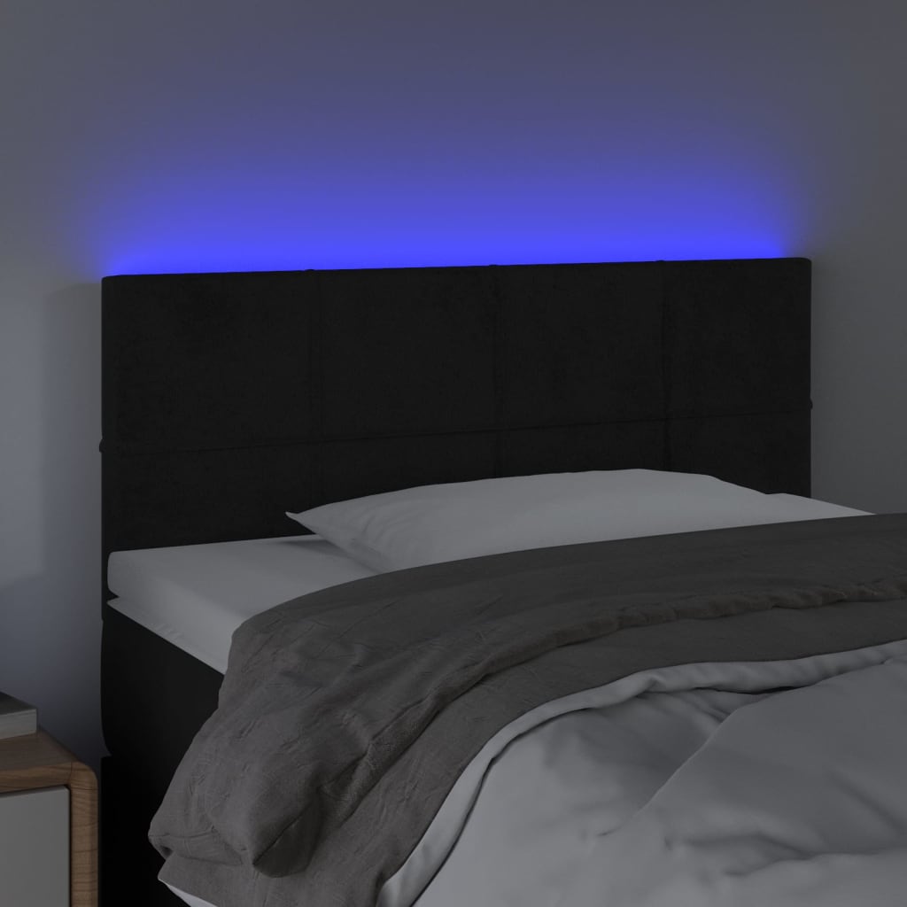 Κεφαλάρι Κρεβατιού LED Μαύρο 100x5x78/88 εκ. Βελούδινο