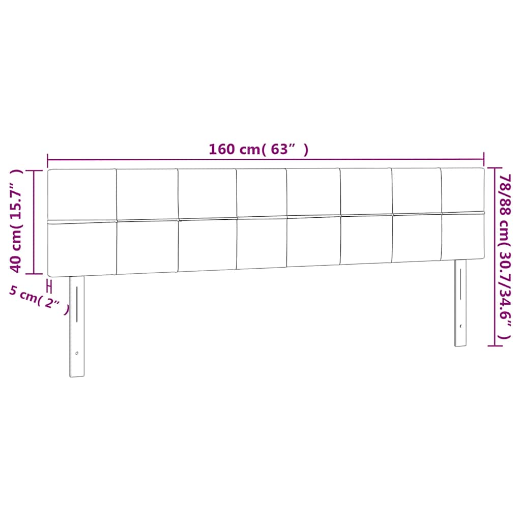 Κεφαλάρι Κρεβατιού LED Σκούρο Πράσινο 160x5x78/88 εκ. Βελούδινο