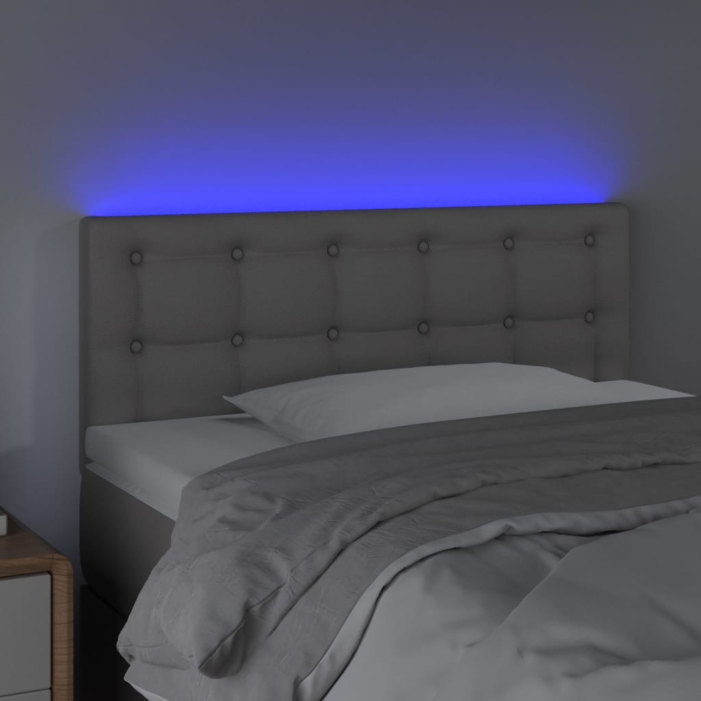 Κεφαλάρι Κρεβατιού LED Γκρι 80x5x78/88 εκ. από Συνθετικό Δέρμα - Pakobazaar