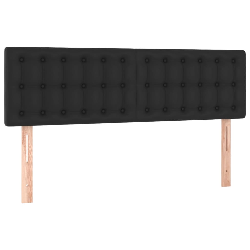 Κεφαλάρι Κρεβατιού LED Μαύρο 144x5x78/88 εκ. Συνθετ. Δέρμα - Pakobazaar