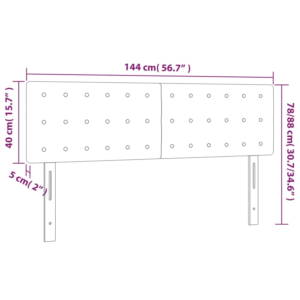 Κεφαλάρι Κρεβατιού LED Μαύρο 144x5x78/88 εκ. Συνθετ. Δέρμα - Pakobazaar