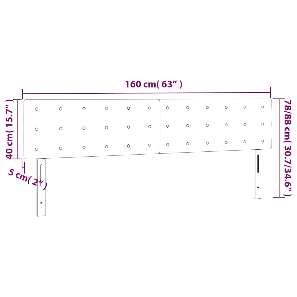 Κεφαλάρι Κρεβατιού LED Καφέ 160x5x78/88 εκ. από Συνθετικό Δέρμα