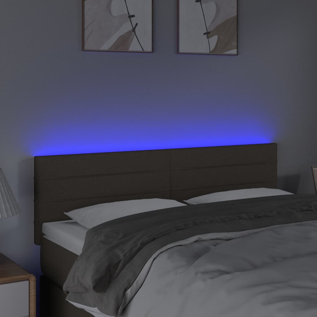 Κεφαλάρι Κρεβατιού LED Taupe 144x5x78/88 εκ. Υφασμάτινο