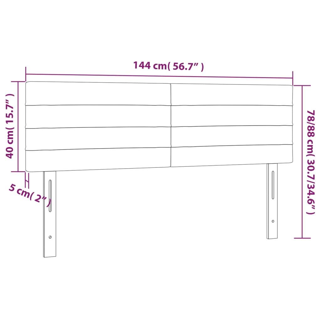 Κεφαλάρι Κρεβατιού LED Taupe 144x5x78/88 εκ. Υφασμάτινο