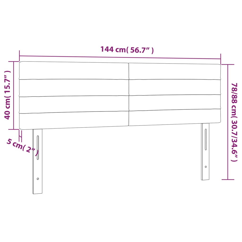 Κεφαλάρι Κρεβατιού LED Πράσινο 144x5x78/88 εκ. Υφασμάτινο