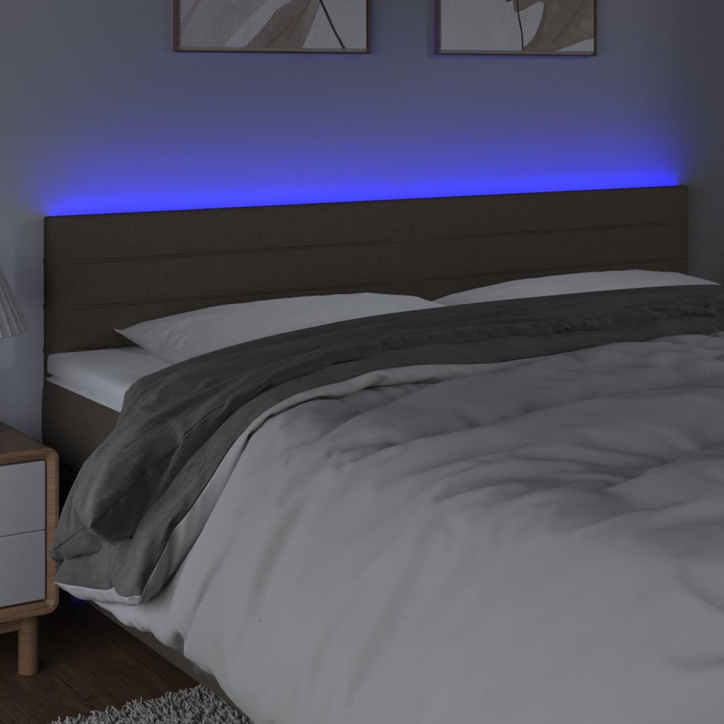 Κεφαλάρι Κρεβατιού LED Taupe 160x5x78/88 εκ. Υφασμάτινο