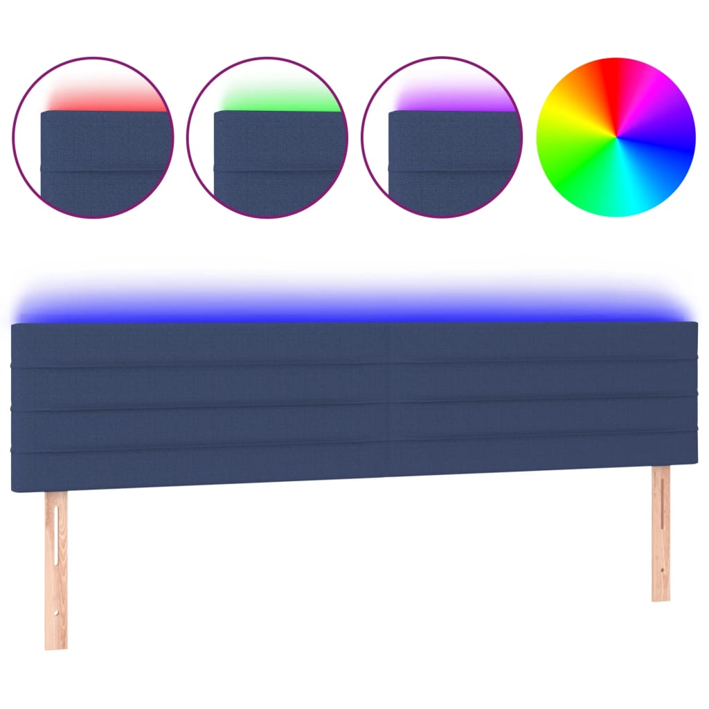Κεφαλάρι Κρεβατιού LED Μπλε 160x5x78/88 εκ. Υφασμάτινο - Pakobazaar