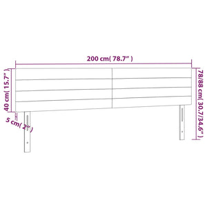 Κεφαλάρι Κρεβατιού LED Taupe 200x5x78/88 εκ. Υφασμάτινο