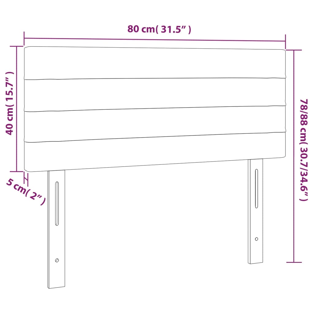 Κεφαλάρι Κρεβατιού LED Ροζ 80 x 5 x 78/88 εκ. Βελούδινο