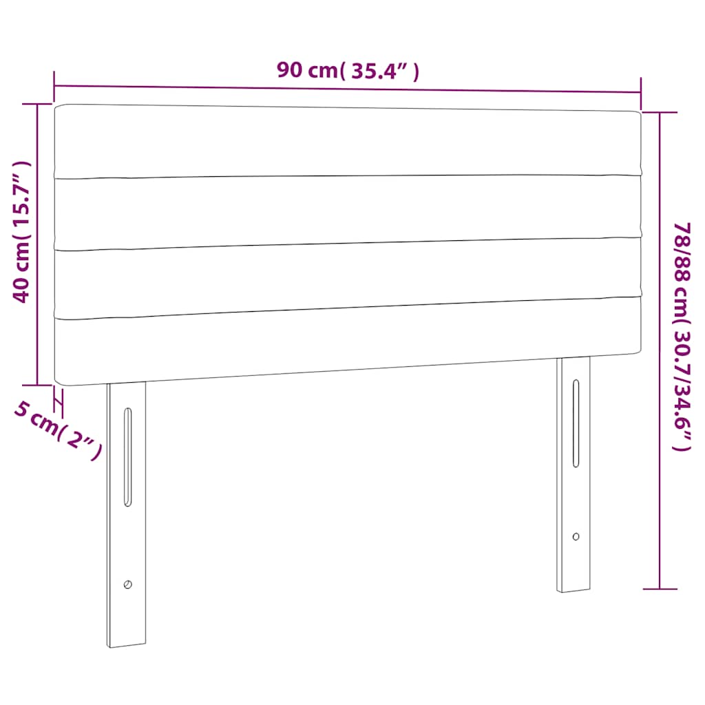 Κεφαλάρι Κρεβατιού LED Σκούρο Πράσινο 90x5x78/88 εκ. Βελούδινο