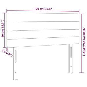 Κεφαλάρι Κρεβατιού LED Σκούρο Γκρι 100x5x78/88 εκ. Βελούδινο
