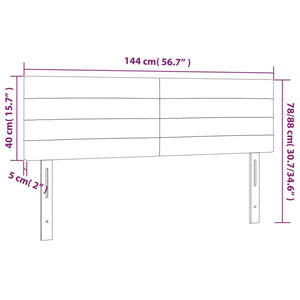Κεφαλάρι Κρεβατιού LED Σκούρο Γκρι 144x5x78/88 εκ. Βελούδινο