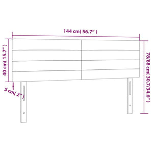 Κεφαλάρι Κρεβατιού LED Μαύρο 144x5x78/88 εκ. Βελούδινο