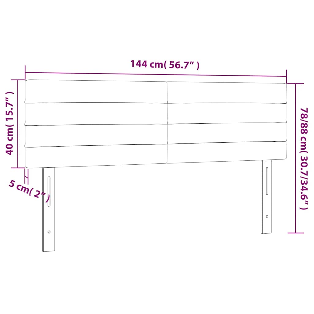 Κεφαλάρι Κρεβατιού LED Σκούρο Πράσινο 144x5x78/88 εκ. Βελούδινο
