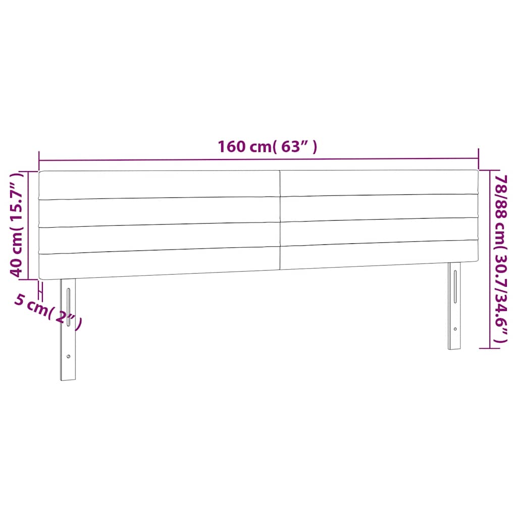 Κεφαλάρι Κρεβατιού LED Σκούρο Πράσινο 160x5x78/88 εκ. Βελούδινο