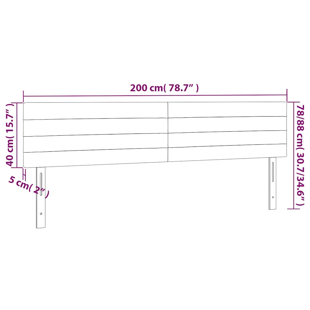 Κεφαλάρι Κρεβατιού LED Σκούρο Πράσινο 200x5x78/88 εκ. Βελούδινο