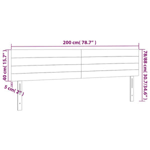 Κεφαλάρι Κρεβατιού LED Σκούρο Πράσινο 200x5x78/88 εκ. Βελούδινο