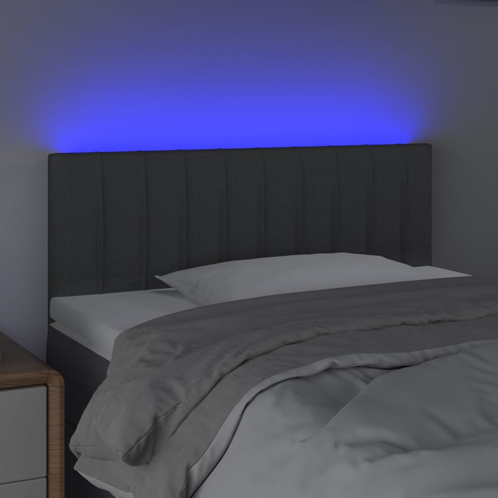 Κεφαλάρι Κρεβατιού LED Σκούρο Γκρι 100x5x78/88 εκ. Υφασμάτινο