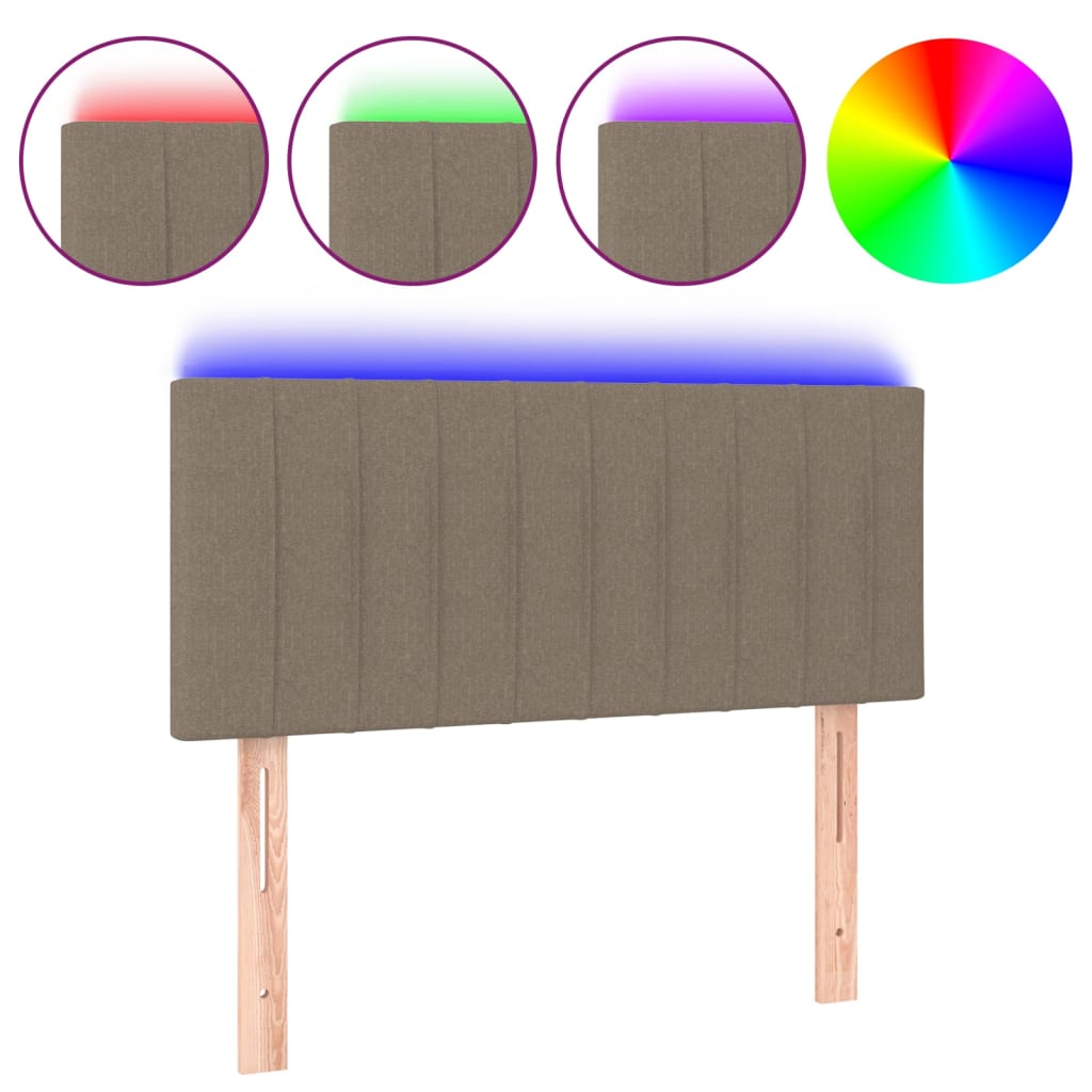 Κεφαλάρι Κρεβατιού LED Taupe 100x5x78/88 εκ. Υφασμάτινο