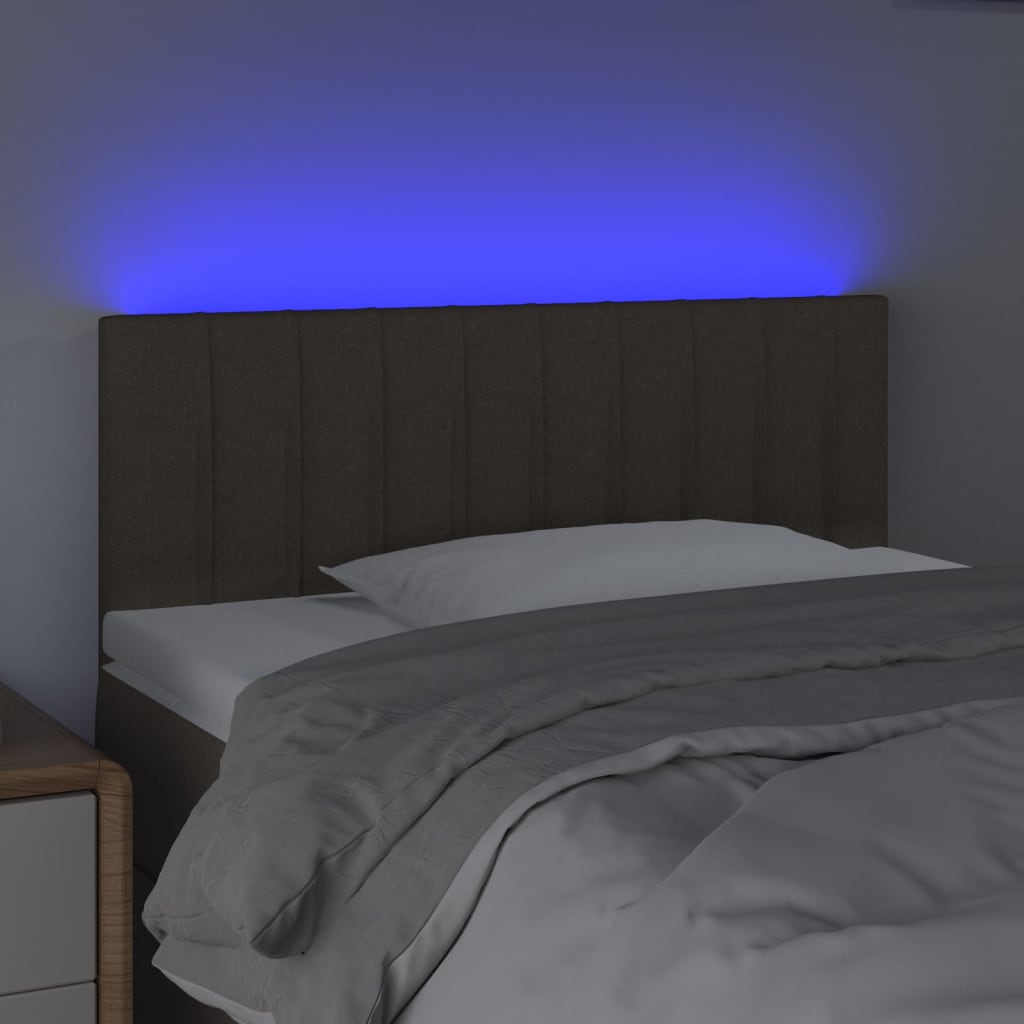 Κεφαλάρι Κρεβατιού LED Taupe 100x5x78/88 εκ. Υφασμάτινο
