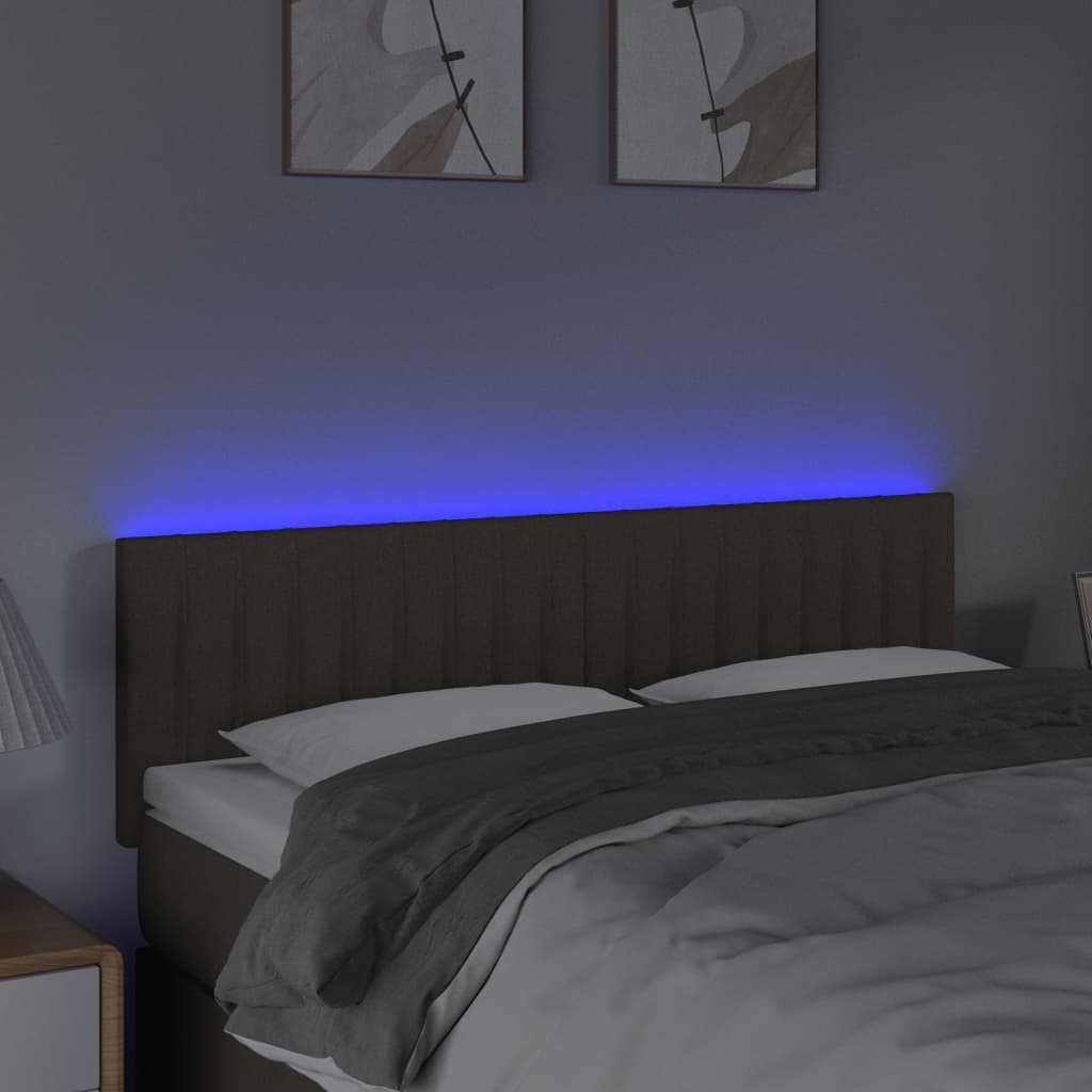 Κεφαλάρι Κρεβατιού LED Taupe 144x5x78/88 εκ. Υφασμάτινο