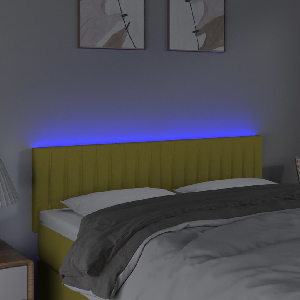 Κεφαλάρι Κρεβατιού LED Πράσινο 144x5x78/88 εκ. Υφασμάτινο - Pakobazaar