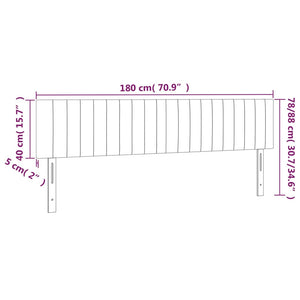 Κεφαλάρι Κρεβατιού LED Ανοιχτό Γκρι 180x5x78/88 εκ. Υφασμάτινο