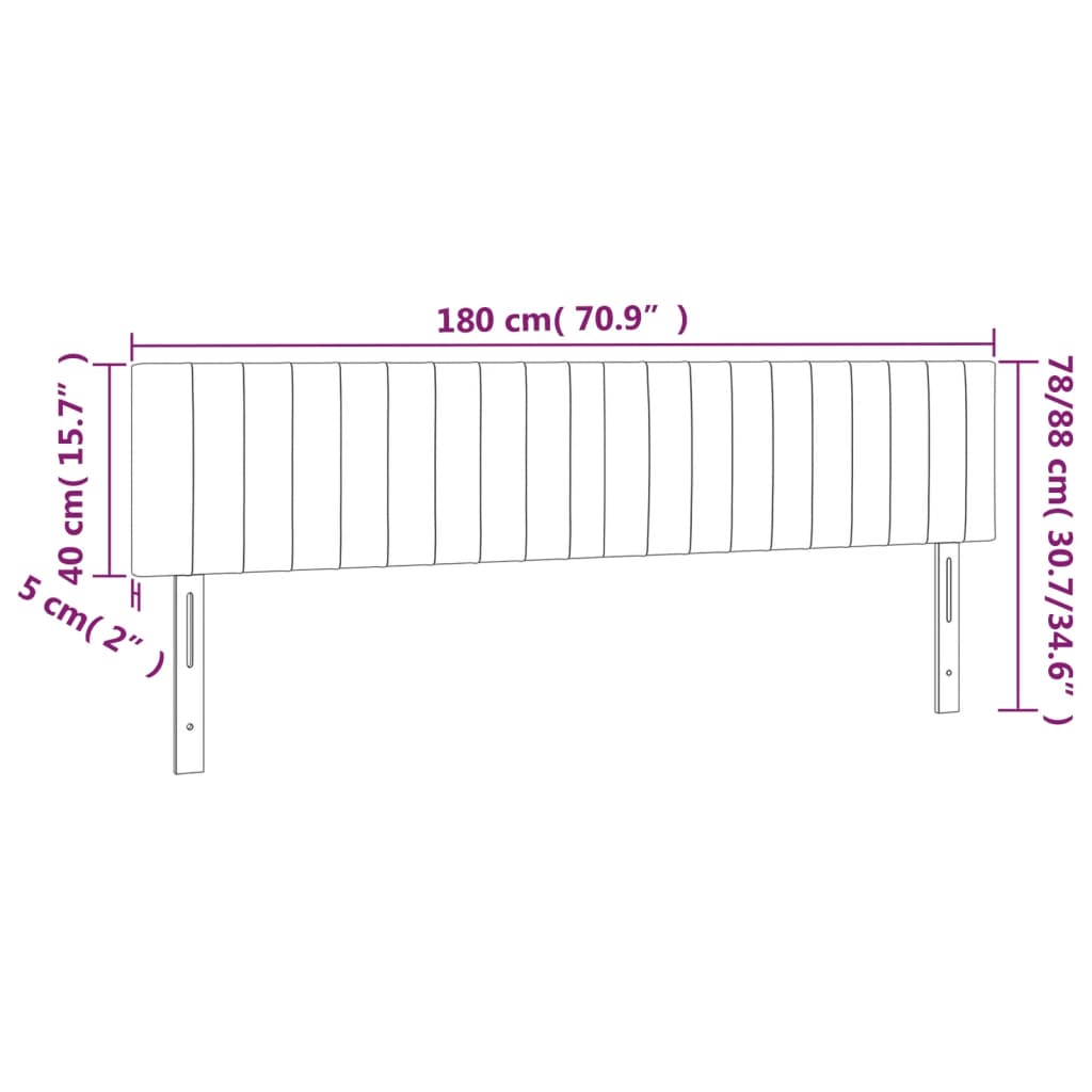 Κεφαλάρι Κρεβατιού LED Σκούρο Γκρι 180x5x78/88 εκ. Υφασμάτινο