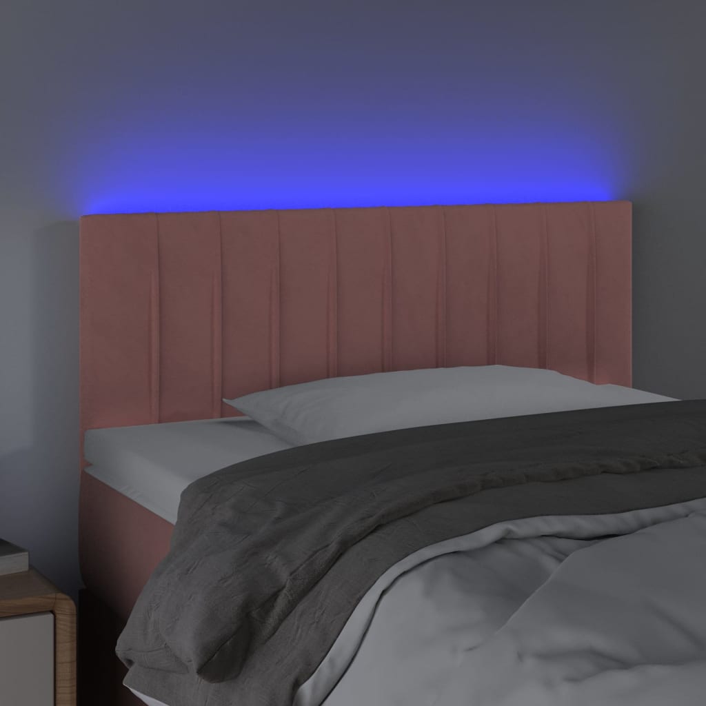 Κεφαλάρι Κρεβατιού LED Ροζ 80 x 5 x 78/88 εκ. Βελούδινο
