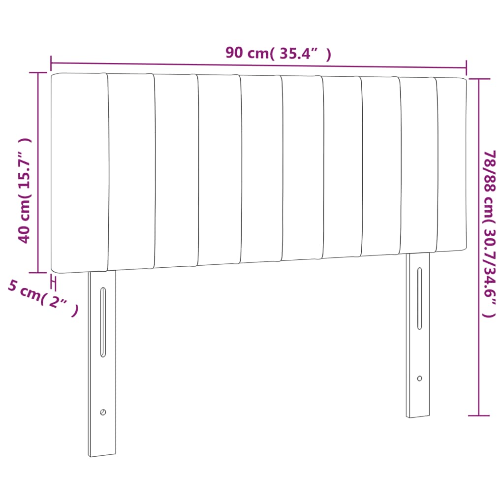 Κεφαλάρι Κρεβατιού LED Σκούρο Γκρι 90x5x78/88 εκ. Βελούδινο