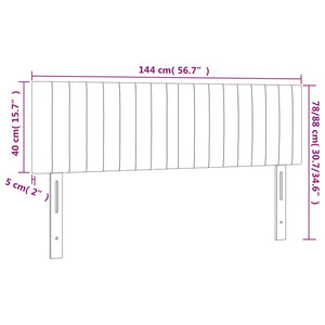 Κεφαλάρι Κρεβατιού LED Σκούρο Γκρι 144x5x78/88 εκ. Βελούδινο