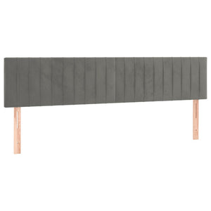 Κεφαλάρι Κρεβατιού LED Ανοιχτό Γκρι 180x5x78/88 εκ. Βελούδινο
