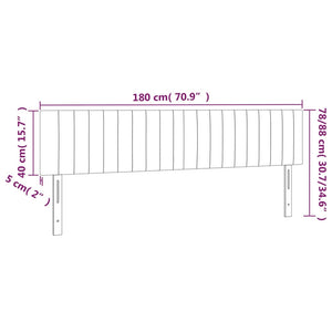 Κεφαλάρι Κρεβατιού LED Ανοιχτό Γκρι 180x5x78/88 εκ. Βελούδινο