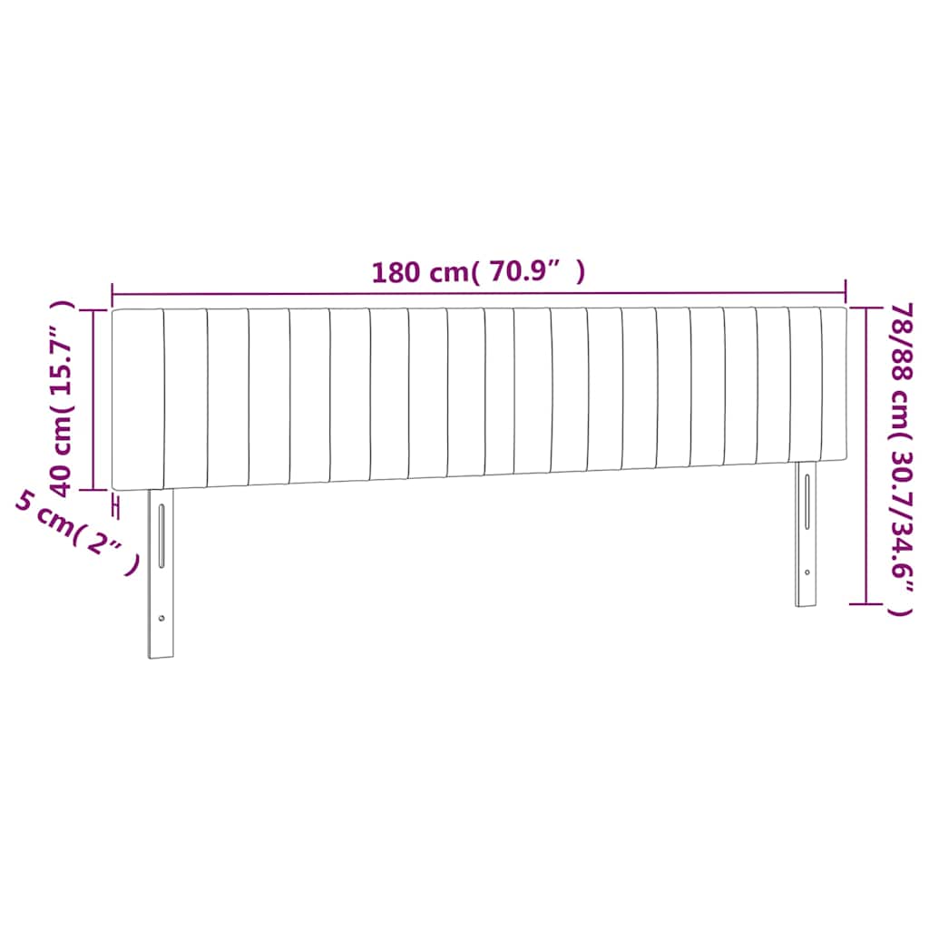 Κεφαλάρι Κρεβατιού LED Σκούρο Πράσινο 180x5x78/88 εκ. Βελούδινο
