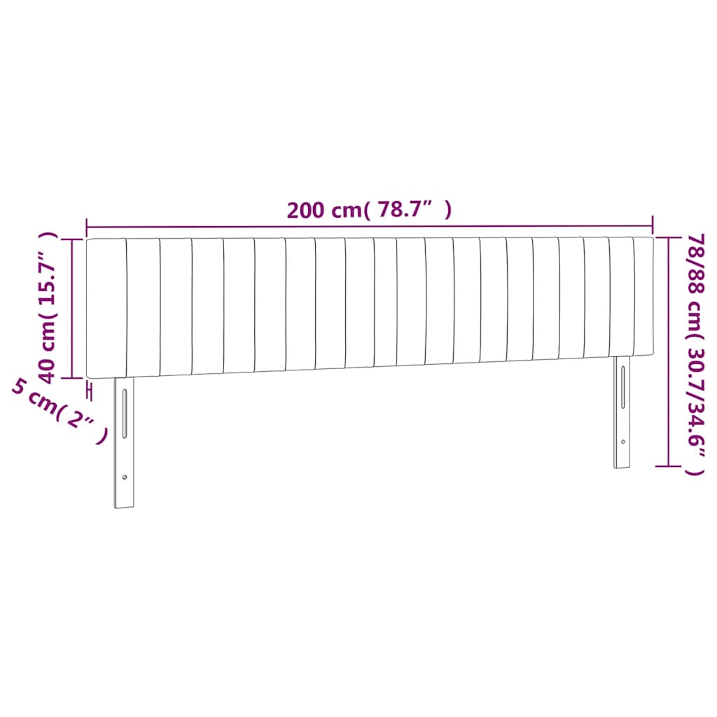 Κεφαλάρι Κρεβατιού LED Σκούρο Πράσινο 200x5x78/88 εκ. Βελούδινο