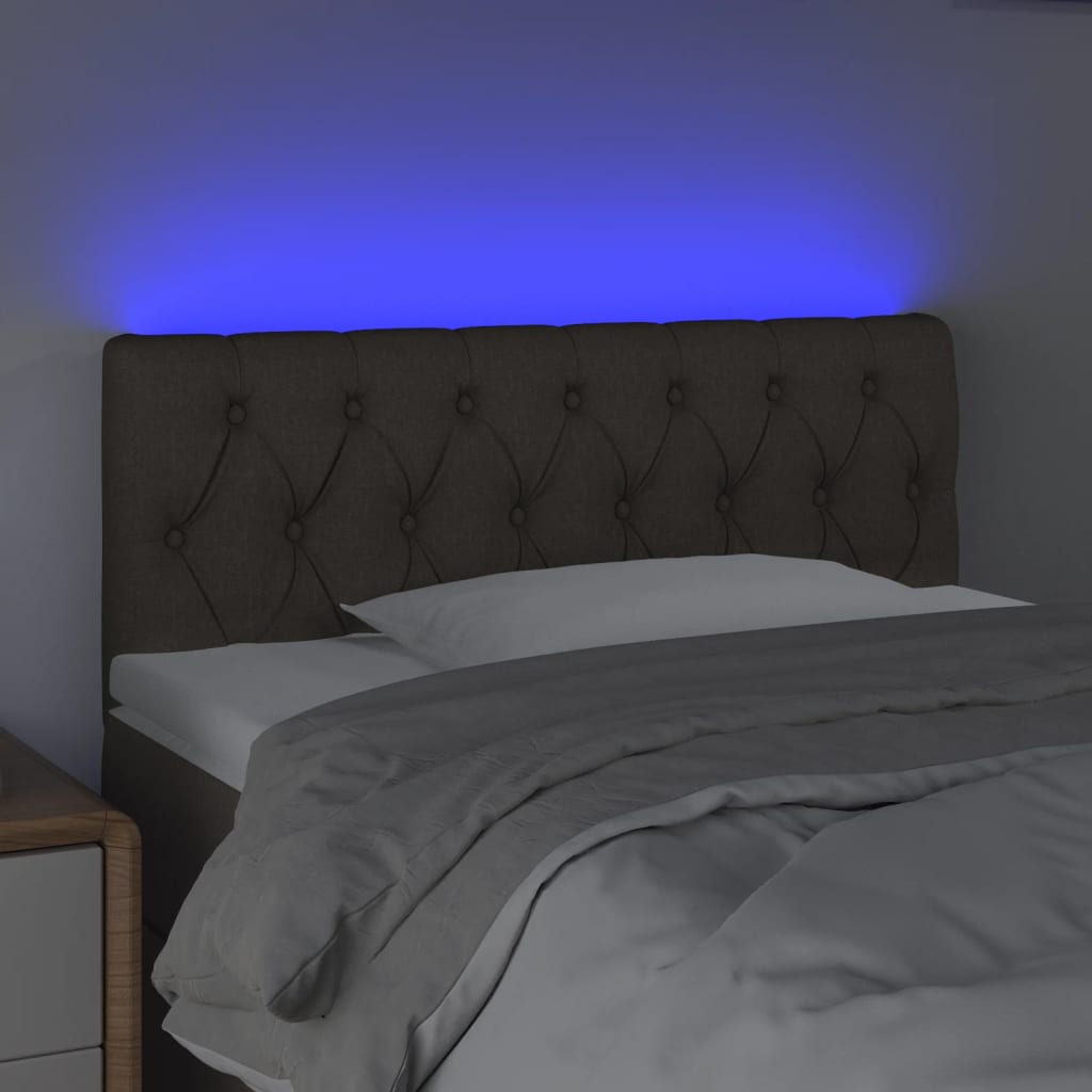 Κεφαλάρι Κρεβατιού LED Taupe 90x7x78/88 εκ. Υφασμάτινο