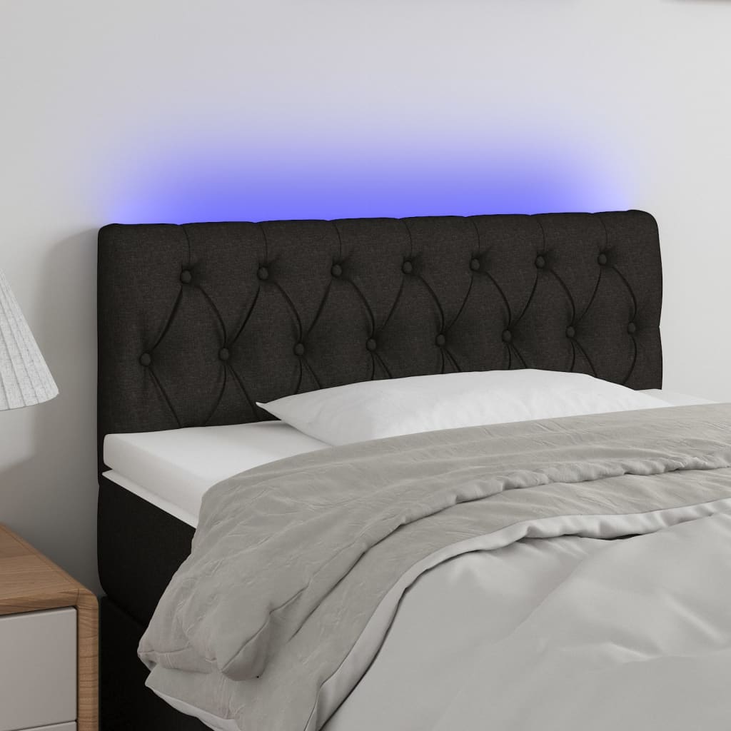Κεφαλάρι Κρεβατιού LED Μαύρο 100x7x78/88 εκ. Υφασμάτινο - Pakobazaar