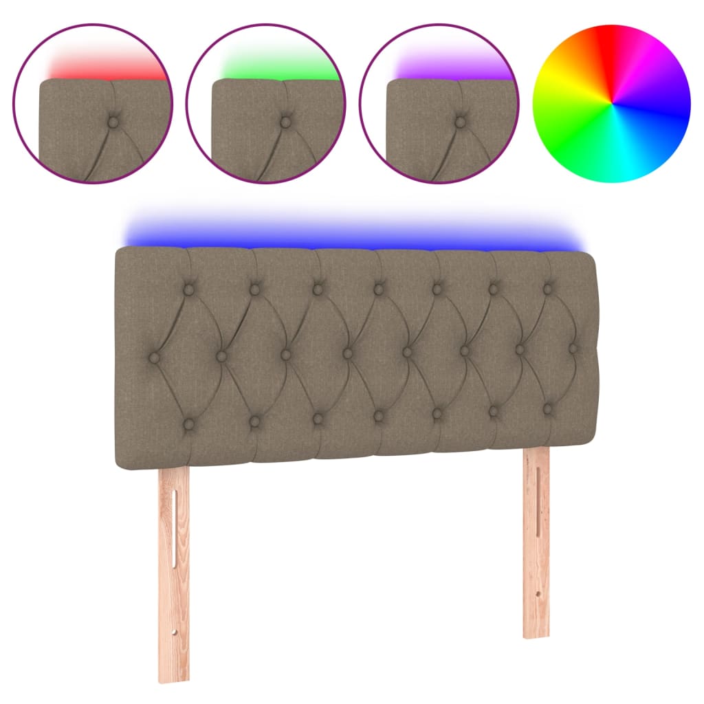 Κεφαλάρι Κρεβατιού LED Taupe 100x7x78/88 εκ. Υφασμάτινο