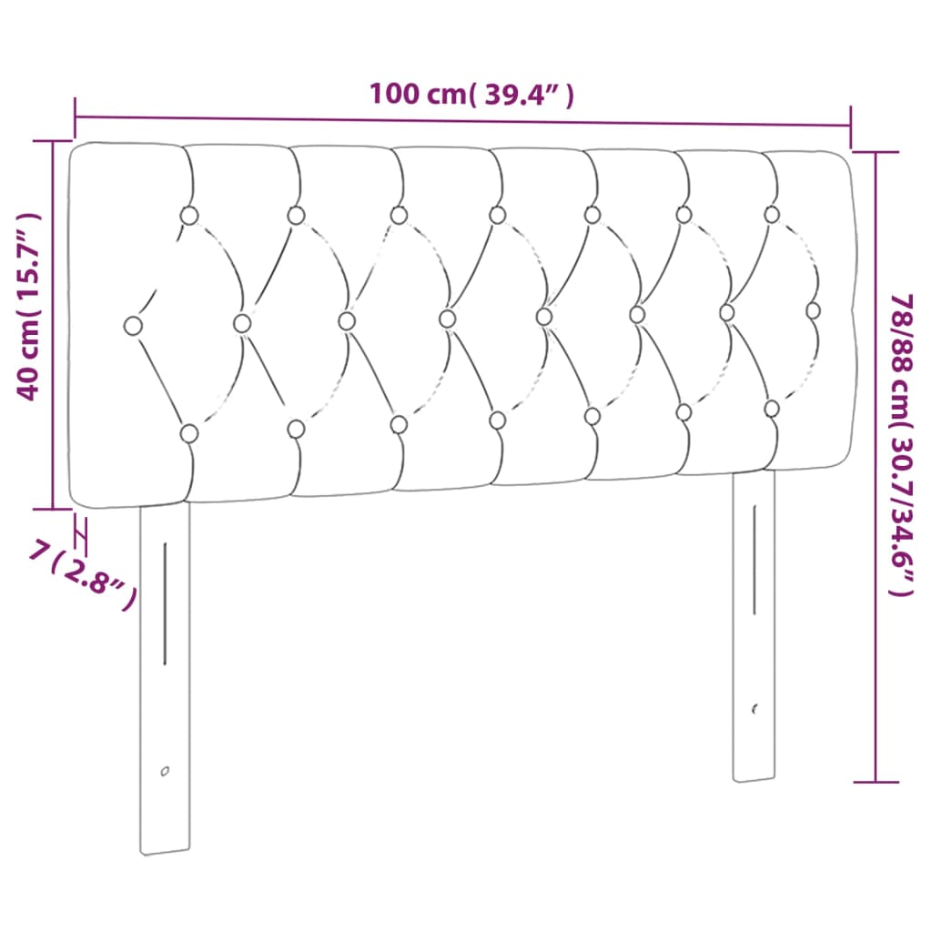 Κεφαλάρι Κρεβατιού LED Taupe 100x7x78/88 εκ. Υφασμάτινο