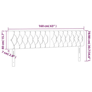 Κεφαλάρι Κρεβατιού LED Σκούρο Γκρι 160x7x78/88 εκ. Υφασμάτινο - Pakobazaar