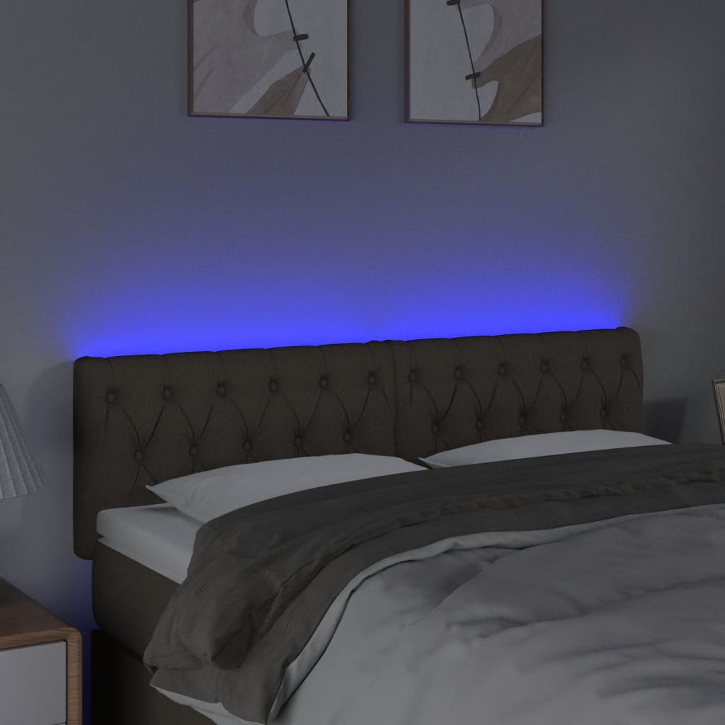 Κεφαλάρι Κρεβατιού LED Taupe 160x7x78/88 εκ. Υφασμάτινο - Pakobazaar