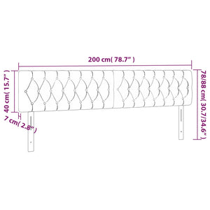 Κεφαλάρι Κρεβατιού LED Taupe 200x7x78/88 εκ. Υφασμάτινο