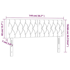 Κεφαλάρι Κρεβατιού LED Σκούρο Πράσινο 144x7x78/88 εκ. Βελούδινο