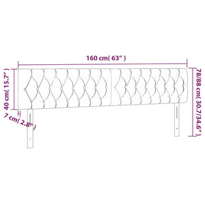 Κεφαλάρι Κρεβατιού LED Ανοιχτό Γκρι 160x7x78/88 εκ. Βελούδινο