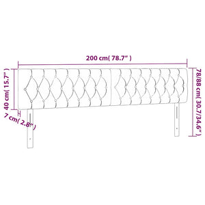 Κεφαλάρι Κρεβατιού LED Σκούρο Πράσινο 200x7x78/88 εκ. Βελούδινο