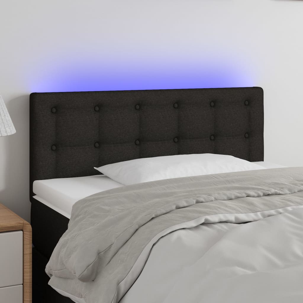 Κεφαλάρι Κρεβατιού LED Μαύρο 80 x 5 x 78/88 εκ. Υφασμάτινο