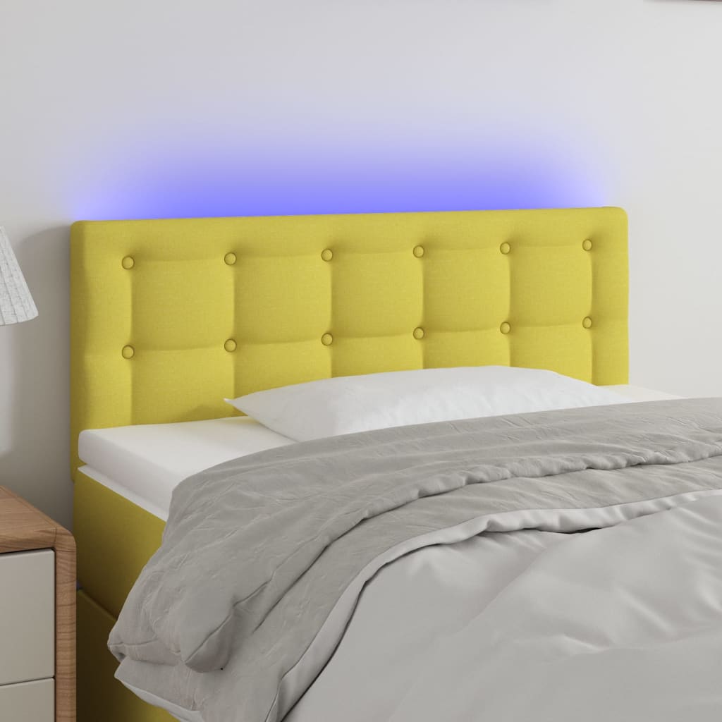 Κεφαλάρι Κρεβατιού LED Πράσινο 90x5x78/88 εκ. Υφασμάτινο - Pakobazaar