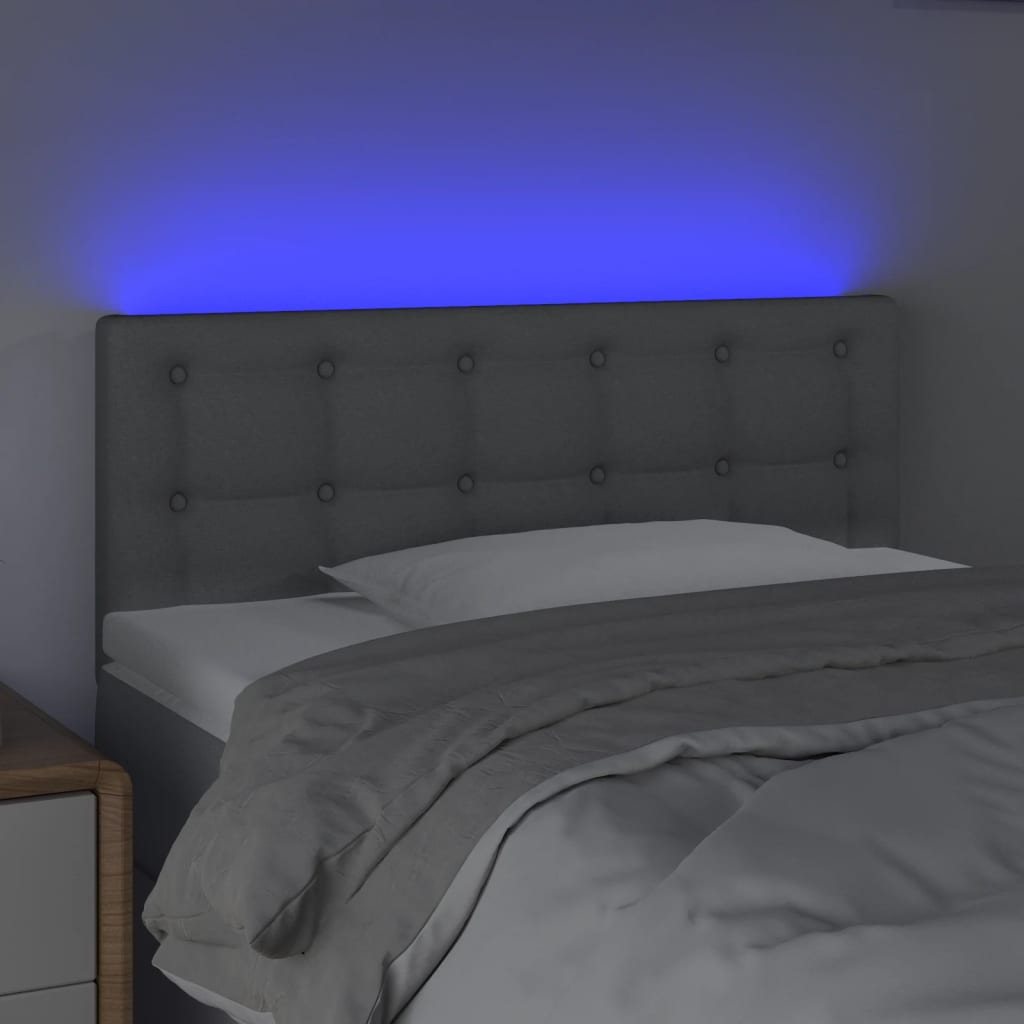 Κεφαλάρι Κρεβατιού LED Ανοιχτό Γκρι 100x5x78/88 εκ. Υφασμάτινο
