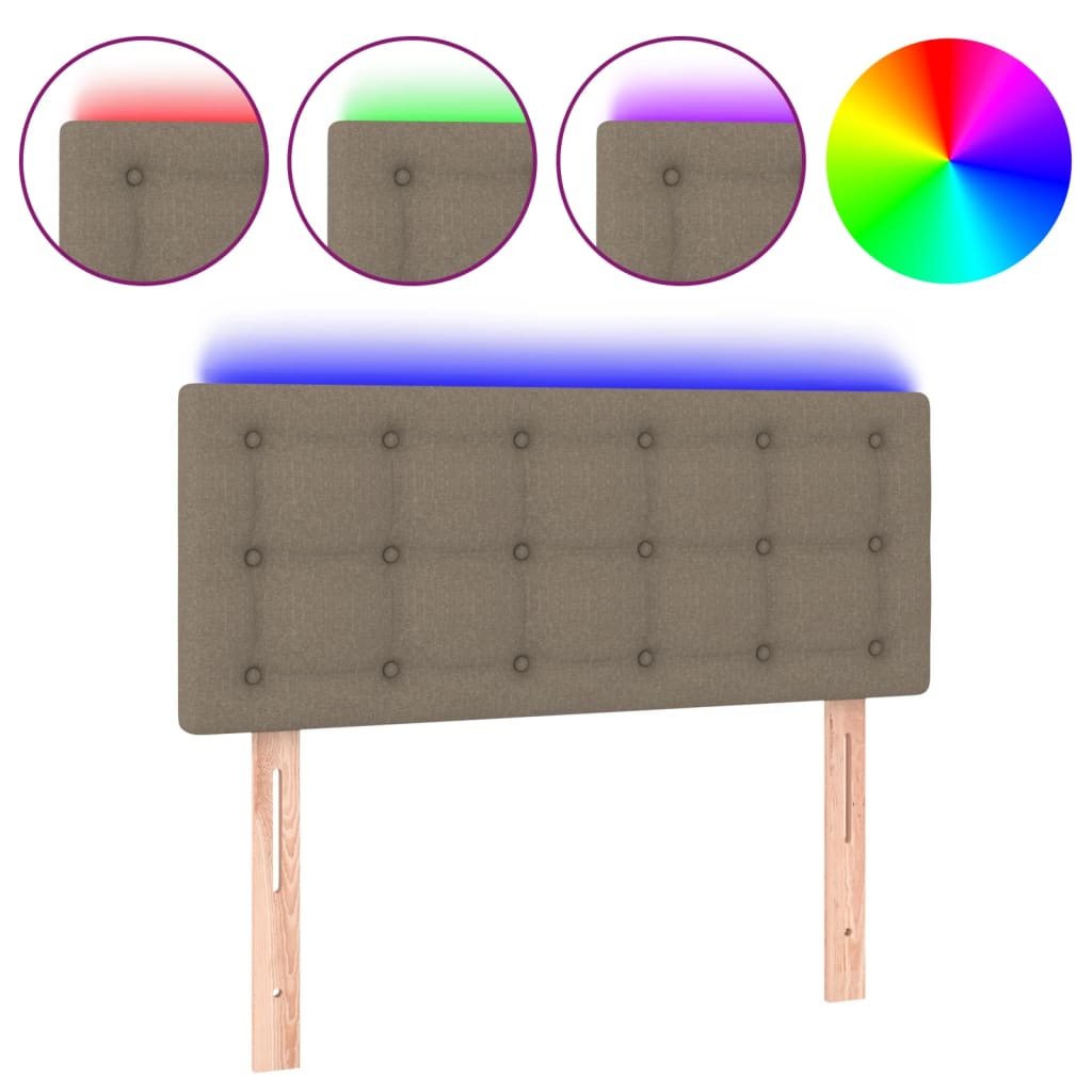 Κεφαλάρι Κρεβατιού LED Taupe 100x5x78/88 εκ. Υφασμάτινο