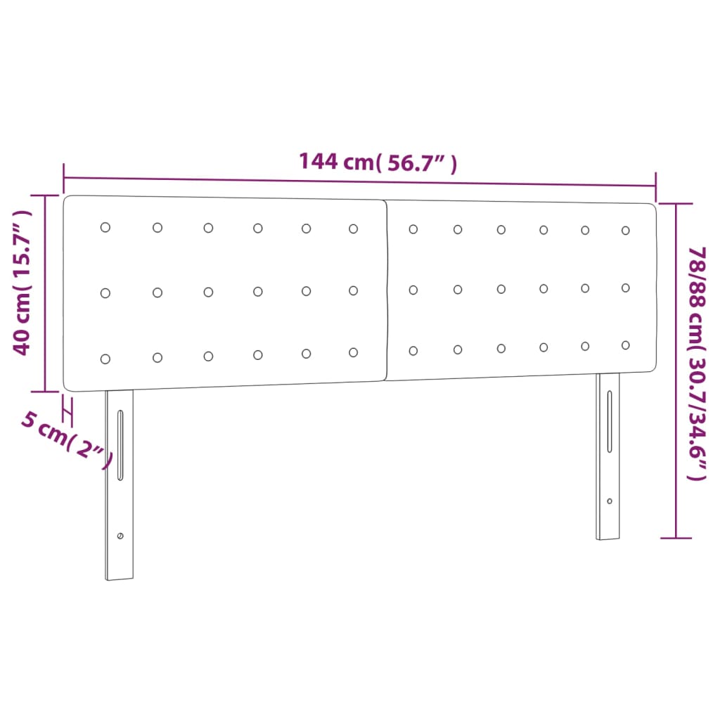 Κεφαλάρι Κρεβατιού LED Μπλε 144x5x78/88 εκ. Υφασμάτινο - Pakobazaar